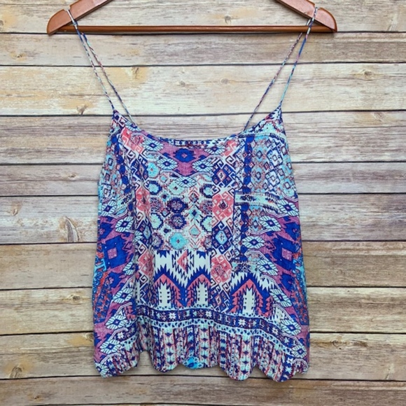 [Forever 21] Tribal Print Spaghetti Strap Blouse - Picture 1 of 6